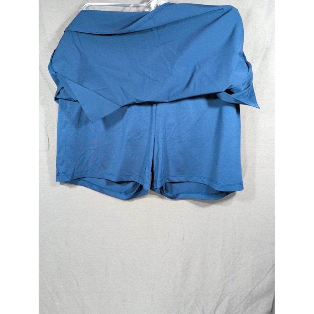 New Directions Large Navy Athletic Skort Built In Shorts Pockets Curved Hem - Picture 4 of 6